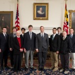 Gonzaga College High School students with Governor O'Malley