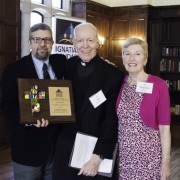 Kevin O'Brien and Charlotte Mahoney (ISN Board of Directors) with Fr. Jim Connor, S.J.